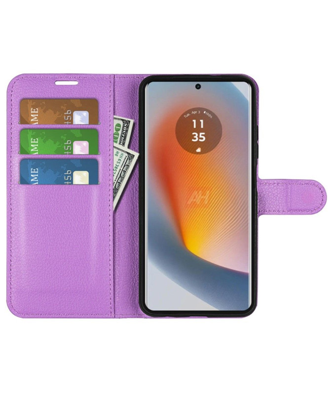 Housse Motorola Edge 50 Fusion portefeuille style cuir
