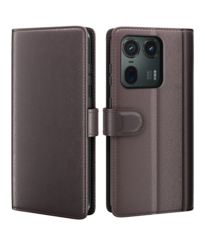 Étui Motorola Edge 50 Ultra portefeuille en cuir premium