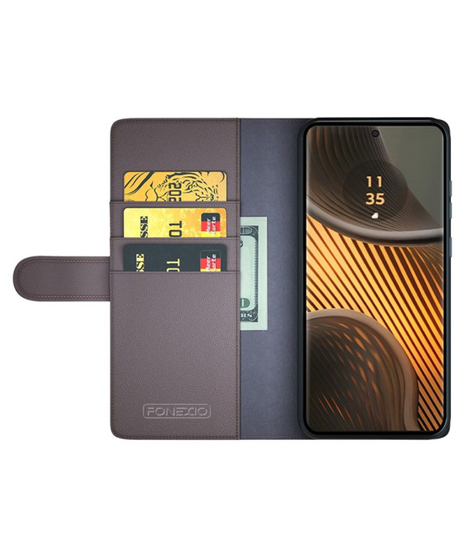 Étui Motorola Edge 50 Ultra portefeuille en cuir premium