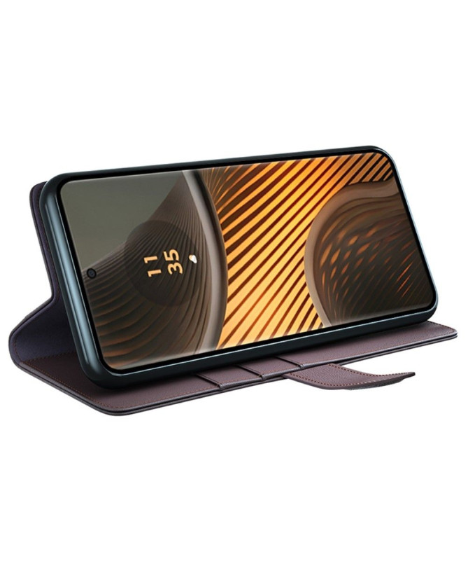 Étui Motorola Edge 50 Ultra portefeuille en cuir premium