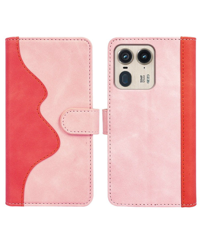 Housse Motorola Edge 50 Ultra Stand Folio Bicolore