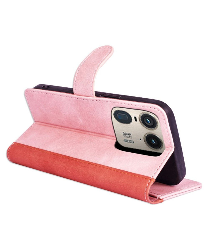 Housse Motorola Edge 50 Ultra Stand Folio Bicolore