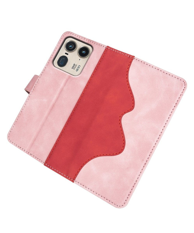 Housse Motorola Edge 50 Ultra Stand Folio Bicolore