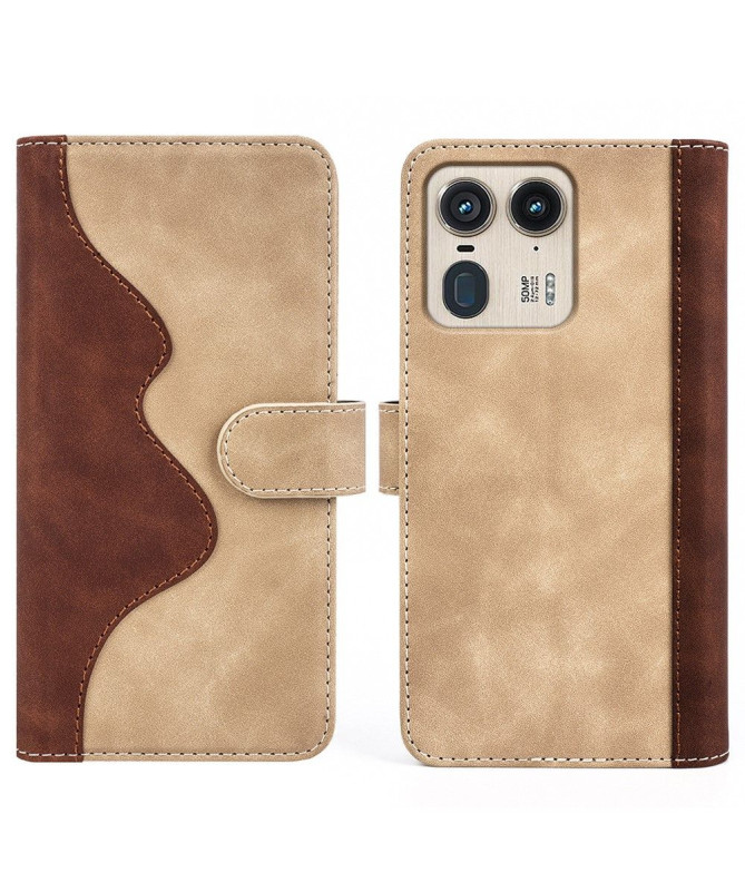 Housse Motorola Edge 50 Ultra Stand Folio Bicolore