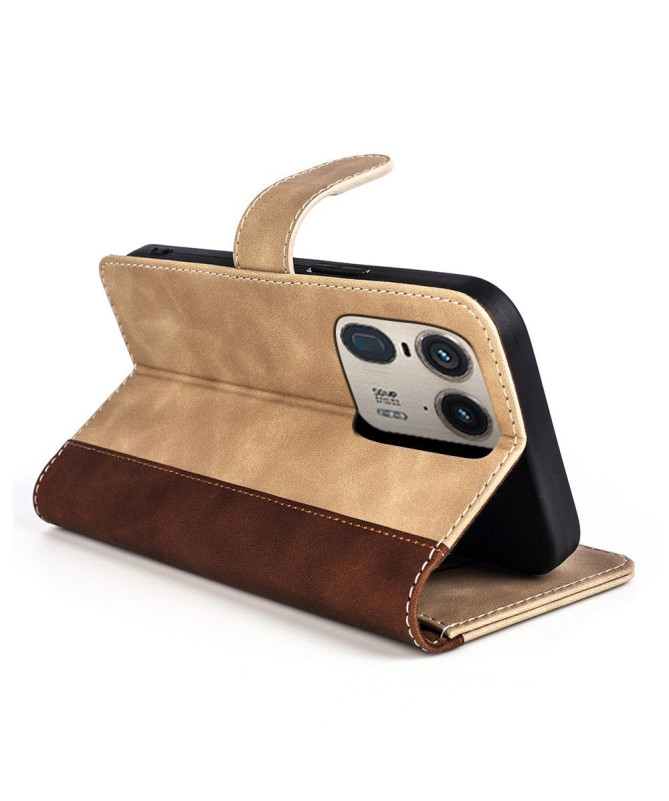 Housse Motorola Edge 50 Ultra Stand Folio Bicolore