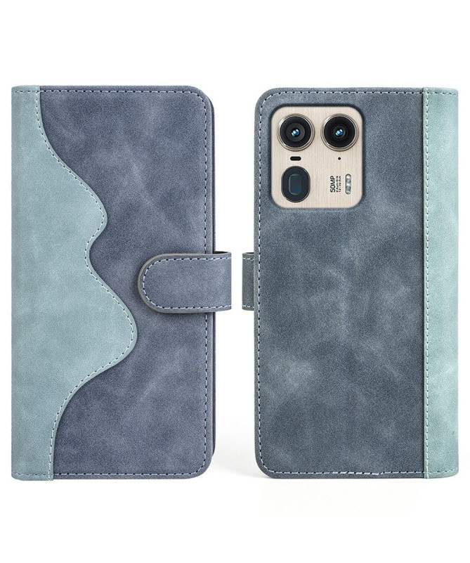 Housse Motorola Edge 50 Ultra Stand Folio Bicolore