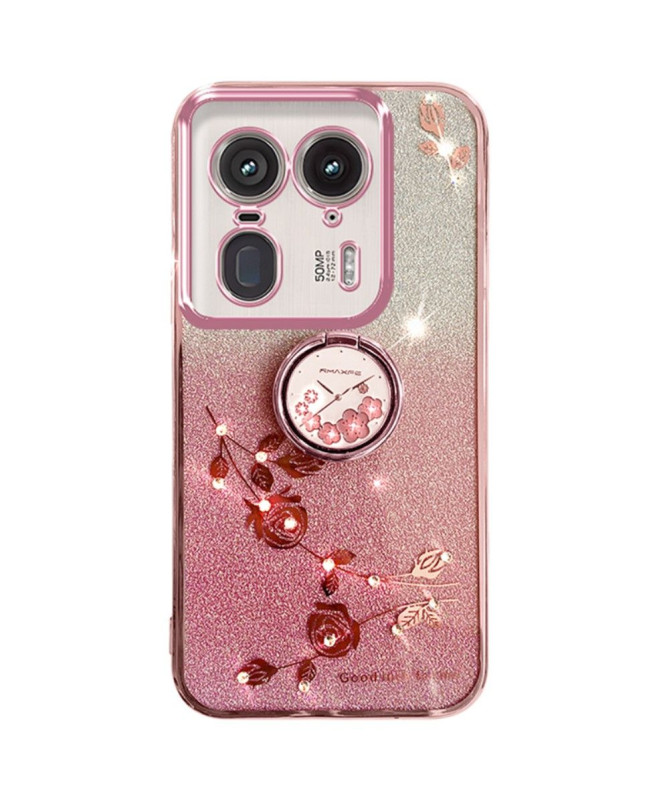 Coque Motorola Edge 50 Ultra Glamour Glitz avec Anneau
