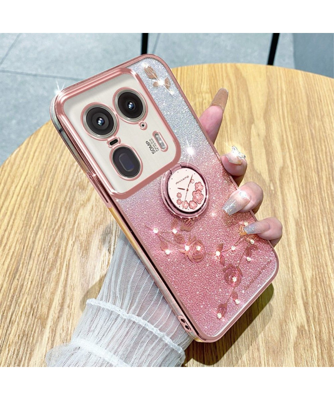 Coque Motorola Edge 50 Ultra Glamour Glitz avec Anneau