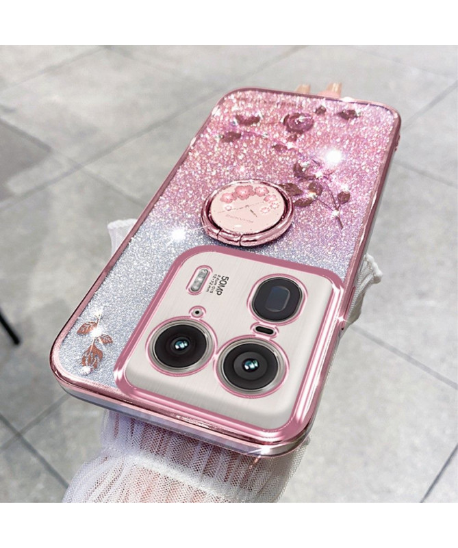 Coque Motorola Edge 50 Ultra Glamour Glitz avec Anneau