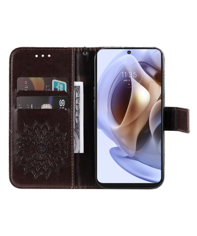 Housse Motorola Moto G31 / G41 Sunflower à lanière