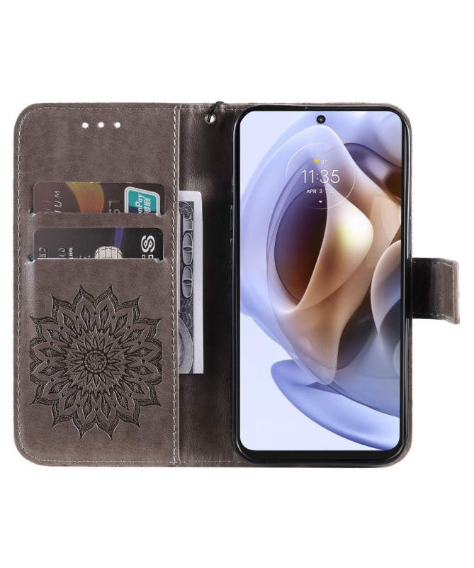 Housse Motorola Moto G31 / G41 Sunflower à lanière