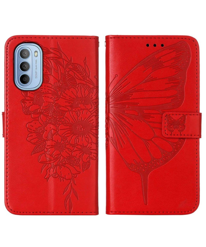 Housse Motorola Moto G31 / G41 Papillon Fleur Porte-Cartes