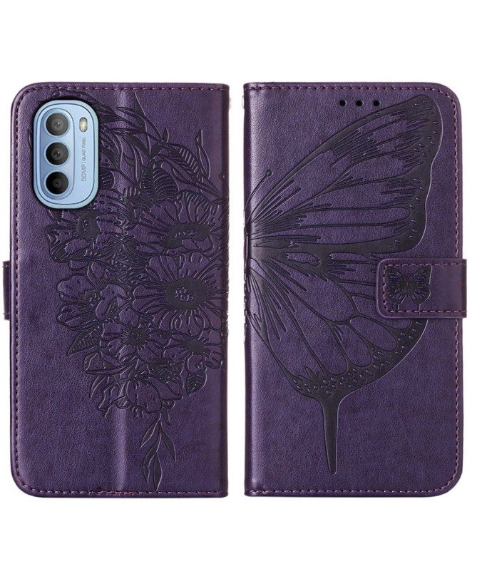 Housse Motorola Moto G31 / G41 Papillon Fleur Porte-Cartes