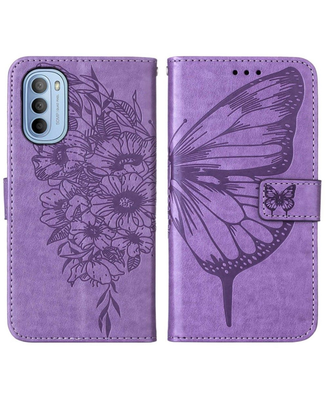 Housse Motorola Moto G31 / G41 Papillon Fleur Porte-Cartes