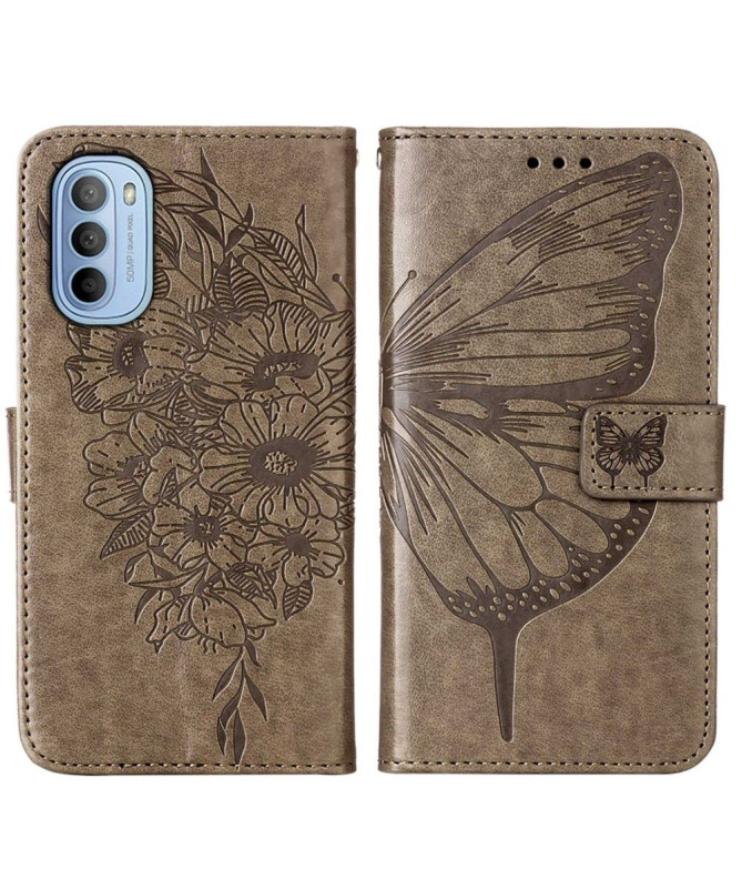 Housse Motorola Moto G31 / G41 Papillon Fleur Porte-Cartes