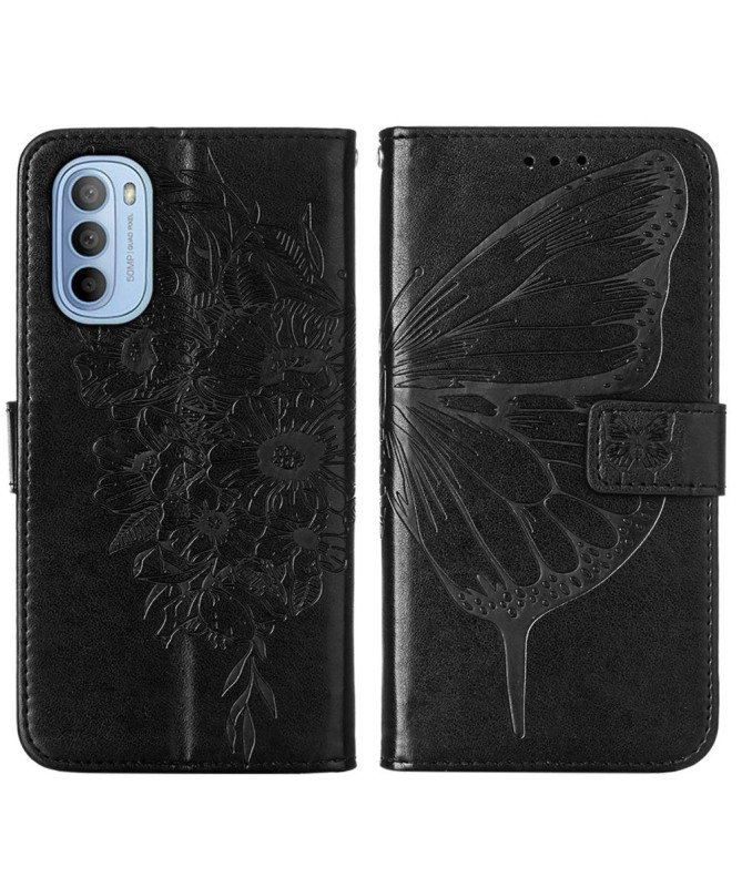Housse Motorola Moto G31 / G41 Papillon Fleur Porte-Cartes