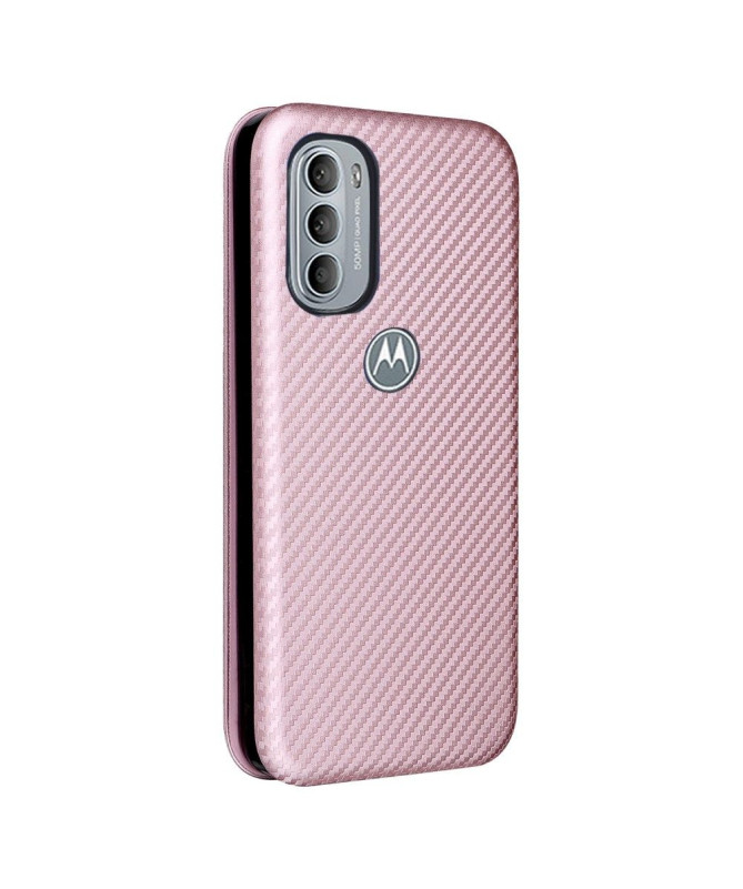 Housse Motorola Moto G31 / G41 simili cuir fibre de carbone