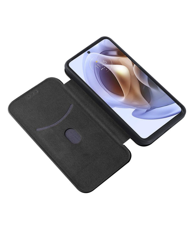 Housse Motorola Moto G31 / G41 simili cuir fibre de carbone