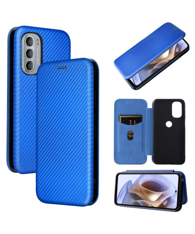 Housse Motorola Moto G31 / G41 simili cuir fibre de carbone