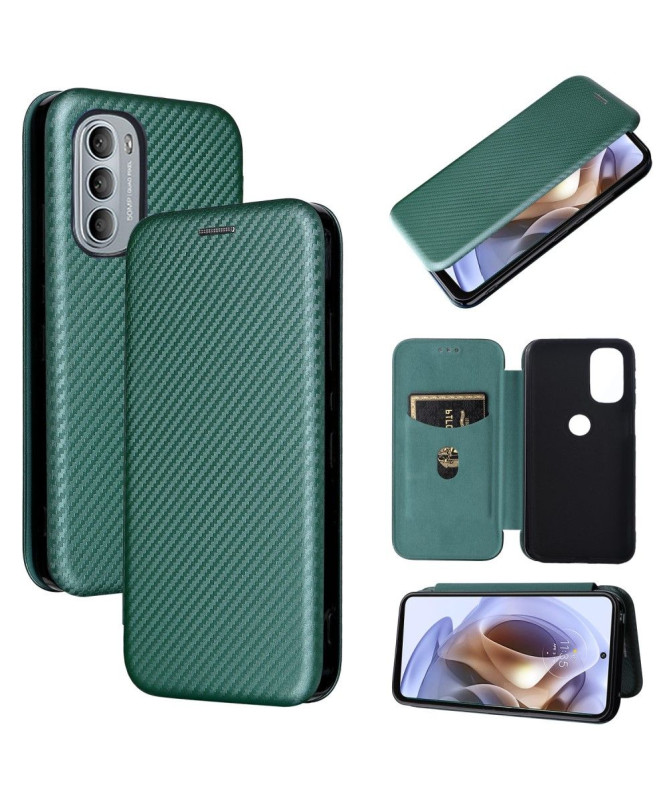 Housse Motorola Moto G31 / G41 simili cuir fibre de carbone