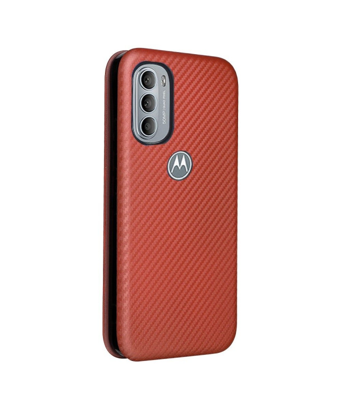 Housse Motorola Moto G31 / G41 simili cuir fibre de carbone