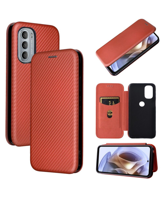Housse Motorola Moto G31 / G41 simili cuir fibre de carbone