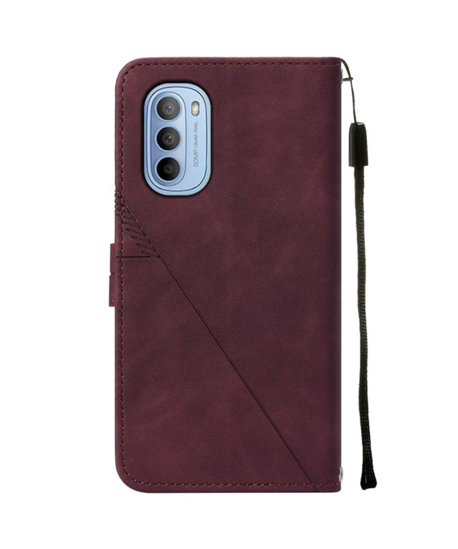 Housse Motorola Moto G31 / G41 effet cuir design géométrique