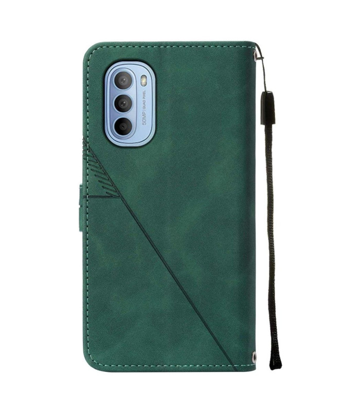 Housse Motorola Moto G31 / G41 effet cuir design géométrique