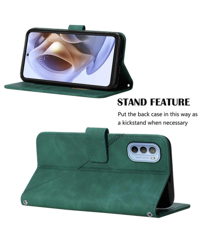 Housse Motorola Moto G31 / G41 effet cuir design géométrique