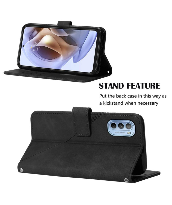 Housse Motorola Moto G31 / G41 effet cuir design géométrique