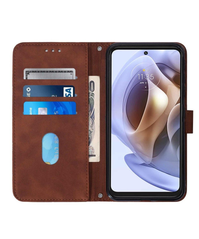 Housse Motorola Moto G31 / G41 effet cuir design géométrique