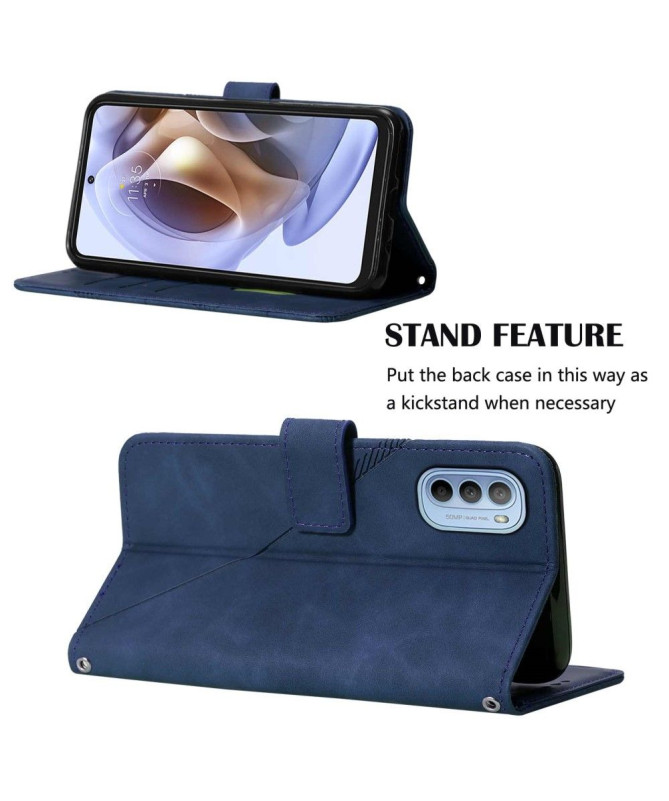 Housse Motorola Moto G31 / G41 effet cuir design géométrique