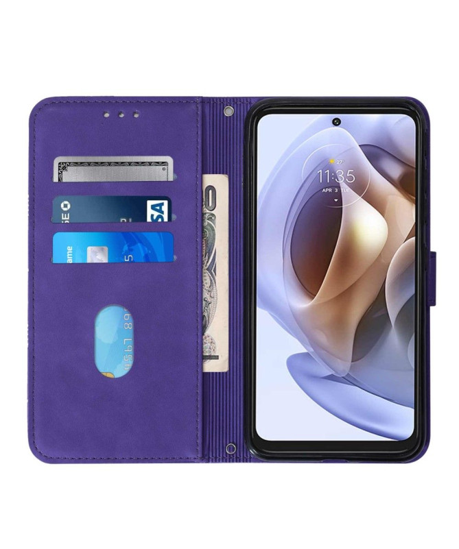 Housse Motorola Moto G31 / G41 effet cuir design géométrique