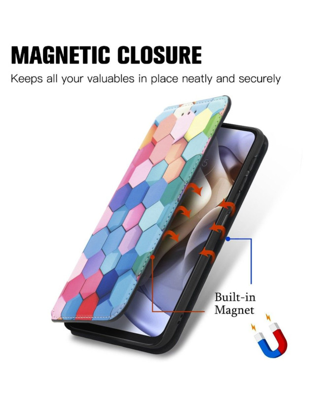 Housse Motorola Moto G31 / Moto G41 nid d'abeille coloré