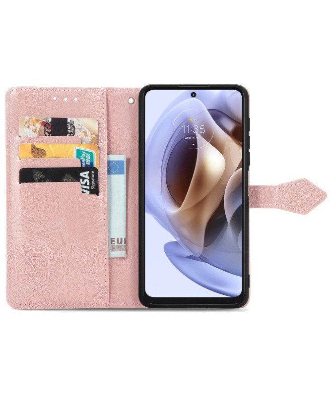 Housse Motorola Moto G31 / Moto G41 Mandala relief en simili cuir