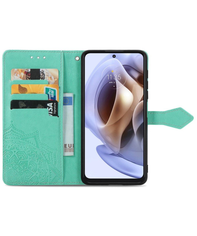 Housse Motorola Moto G31 / Moto G41 Mandala relief en simili cuir