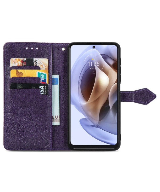 Housse Motorola Moto G31 / Moto G41 Mandala relief en simili cuir