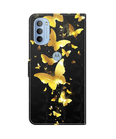 Housse Motorola Moto G31 / Moto G41 illustration papillons dorés