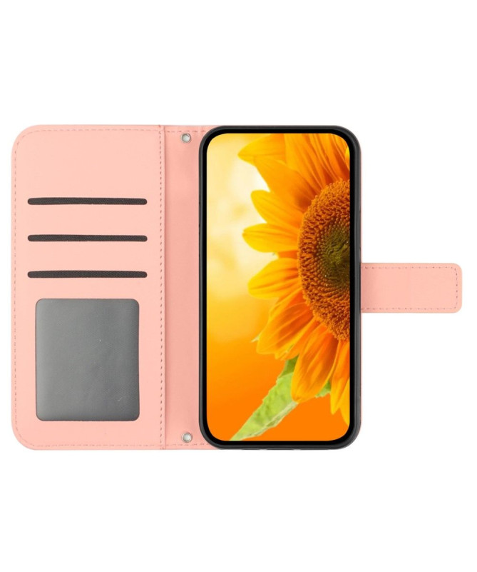 Housse Moto G84 5G Tournesol à Sangle