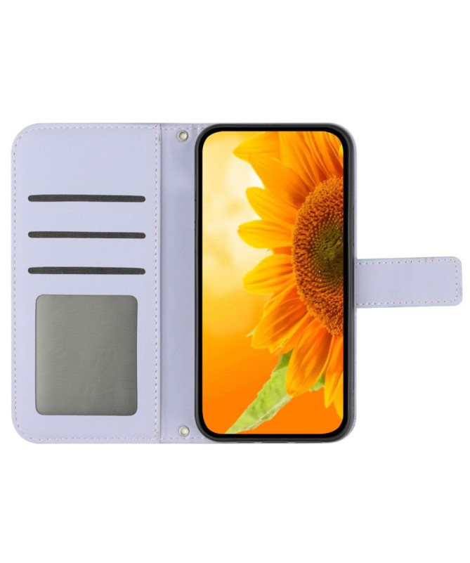 Housse Moto G84 5G Tournesol à Sangle