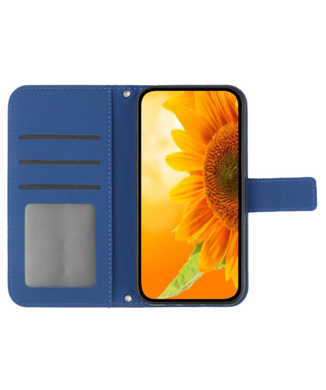 Housse Moto G84 5G Tournesol à Sangle