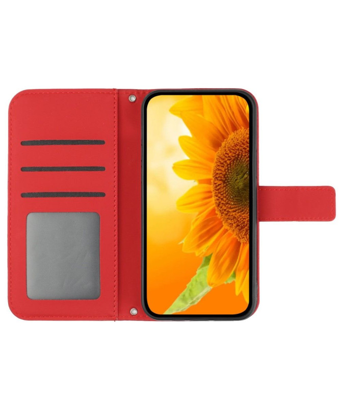 Housse Moto G84 5G Tournesol à Sangle