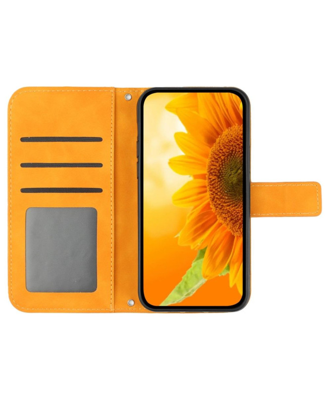 Housse Moto G84 5G Tournesol à Sangle