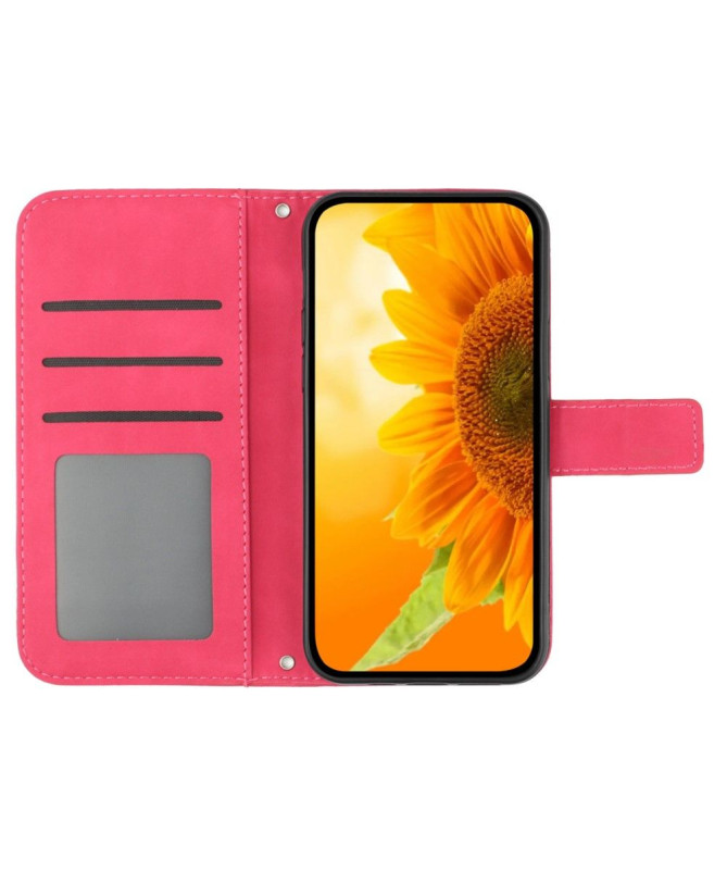 Housse Moto G84 5G Tournesol à Sangle