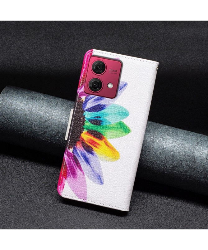 Housse Moto G84 5G Pétales colorés