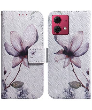 Housse Moto G84 5G Fleur sauvage à lanière