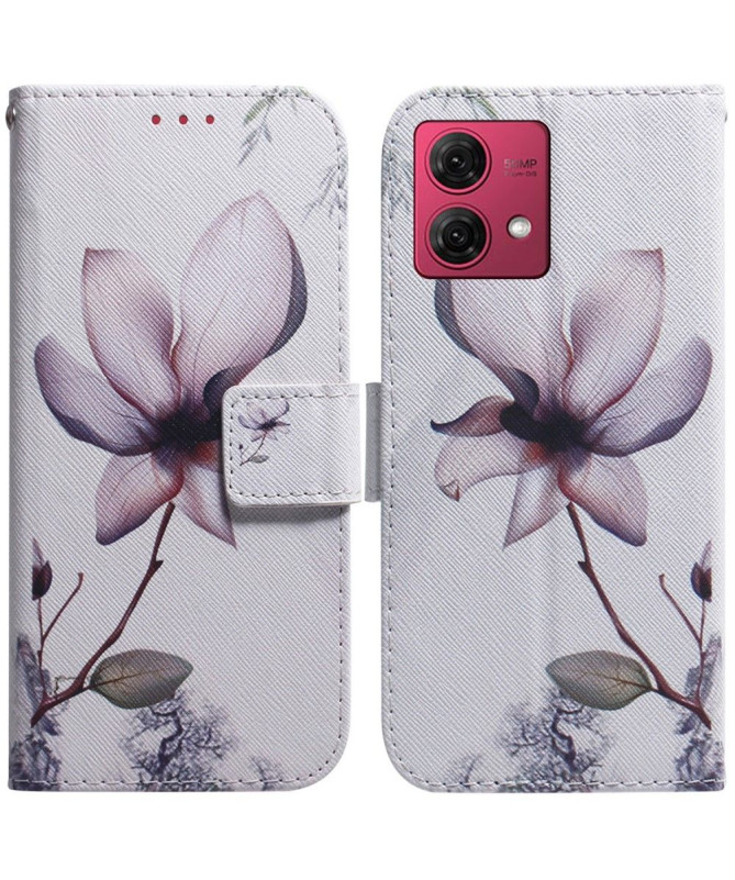 Housse Moto G84 5G Fleur sauvage à lanière