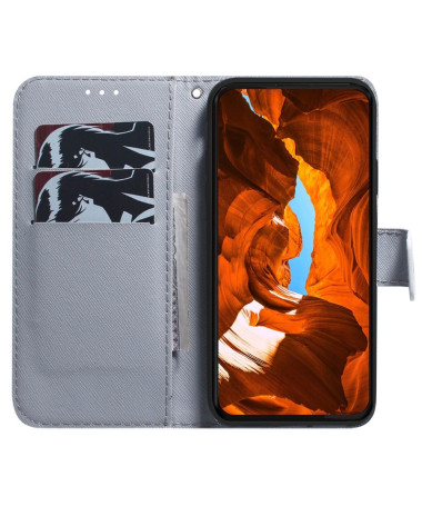 Housse Moto G84 5G Lion à Lanière