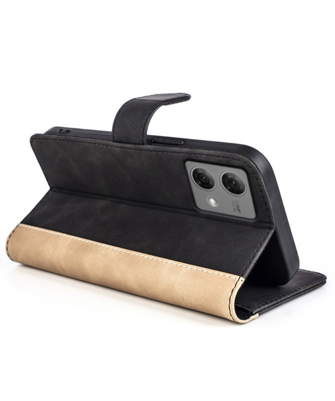 Housse Moto G84 5G Stand Folio Bicolore