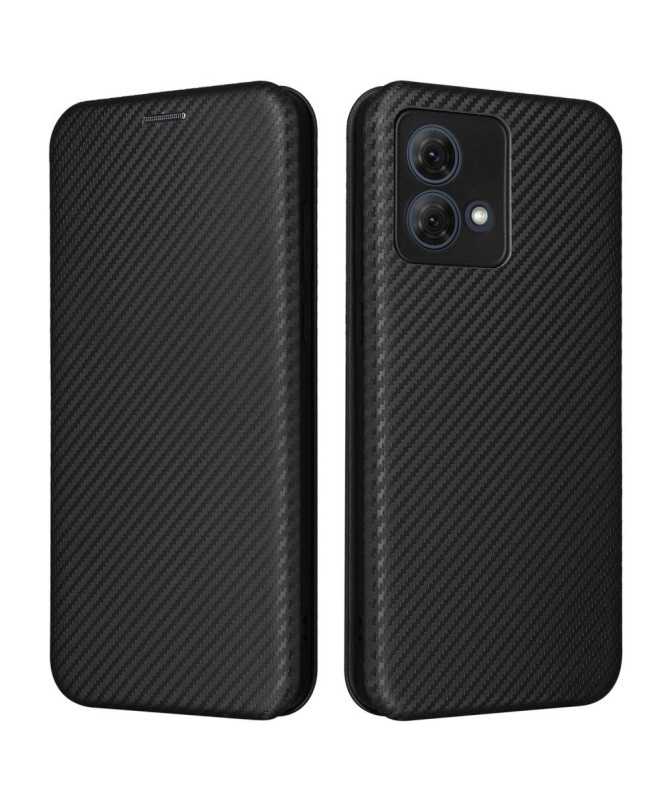 Housse Moto G84 5G simili cuir fibre de carbone